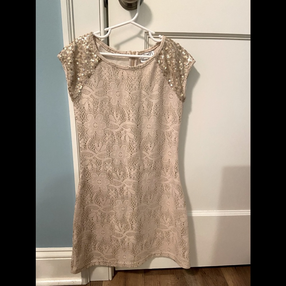 Blush By US Angels Girls size 12 Gold Dress